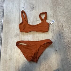 L space scoop neck Rust Bikini Set